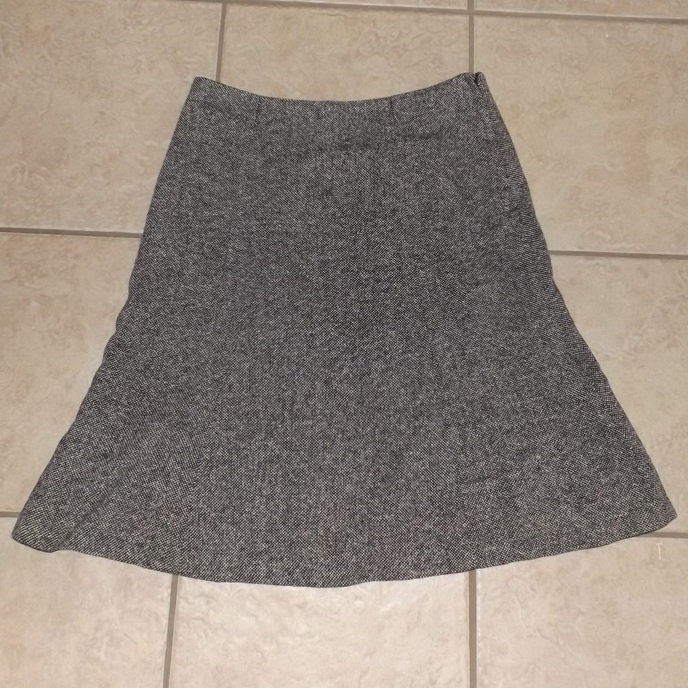 Speckled Black Sz 6 Church Office Lined Wool Blend Skirt